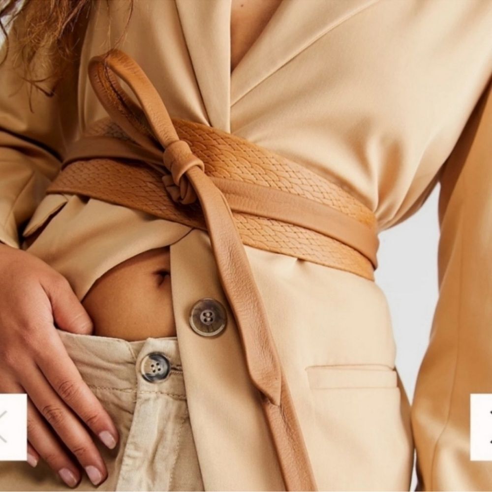 ADA Collection, Taupe Python Leather Wrap Stateme… - image 1